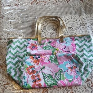 Lilly Pulitzer floral travel tote bag
